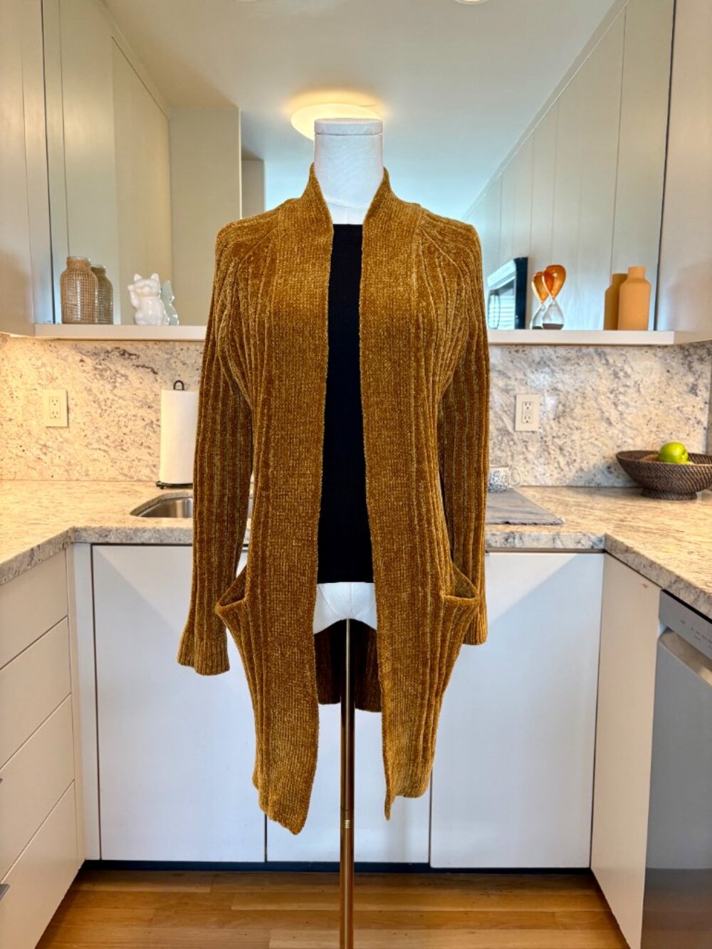 Zara Knit Long Chenille Cardigan